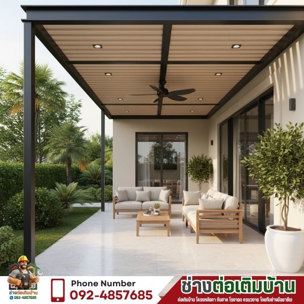 ห้องนั่งเล่น ผนังเบา ฝ้าหลุม